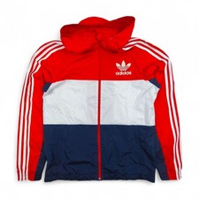 Adidas Originals Windbreaker Herren M Rot Colorblock Vintage Jacke Windjacke