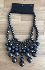 H&M Kette dunkelgrau metallic