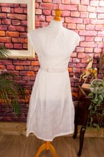 Vintage orig 50er 60er Kleid Petticoatkleid weiß Chiffon Brutkleid Rockabella 38