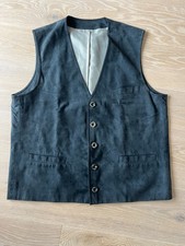 elegante graue DIGEL Kunstlederweste aus Amaretta Gr. 54, gefüttert, Knöpfe