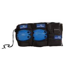 Kinder Inline Skates Protektoren - Set Schutzausrüstung 6tlg. blau schwarz Gr. M