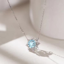 Damen Halskette mit blauem