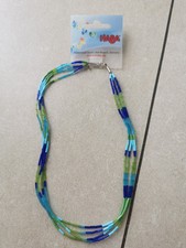 Haba ❤️ Schmuck Kette Perlenkette Polaris blau Bunt NEU 3er Kette Mädchen 