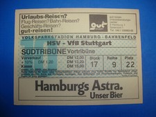74/75 Ticket HSV Hamburger SV VFB Stuttgart Eintrittskarte Sammler Bundesliga