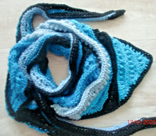 Dreiecktuch blau/schwaz Stola Dirndl Schultertuch Wintertuch Halstuch Umschlagtu