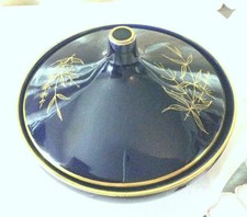 ILMENAU HENNEBERG -Porzell.Deckeldose-Echt Kobalt mit Goldverzierung-Handgemalt