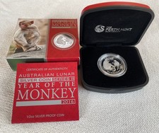 Lunar Affe 1 OZ 999 Silber in Box 2016