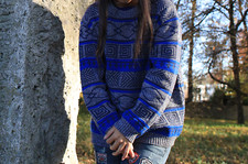 Vintage Pullover Blau schöne
