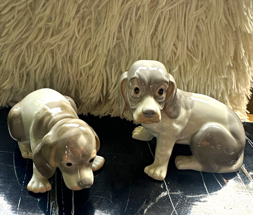 Vintage porcelain beagle puppy - porcelain,