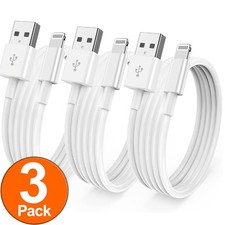 3x Ladekabel für Apple iPhone Daten/Ladekabel - Weiß 1m