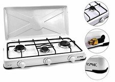 Rsonic RS-3007 Gasherd 3 flammig Mobile Gas Camping Herd Kocher Deckel 4,8kW G30