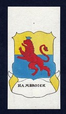 1800 Hambroick Wappen Adel coat of arms heraldry Heraldik Kupferstich engraving