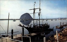 Morro Bay California ~1960/70 Piraten-Schiff Pirate's boat Blick auf Morro Rock