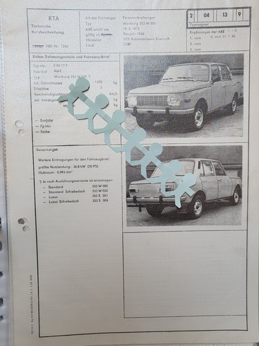 Ddr pkw wartburg 353 000 - pkw,