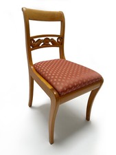 Esszimmer Holzstuhl Vintage mit Fischen + Sitzpolster