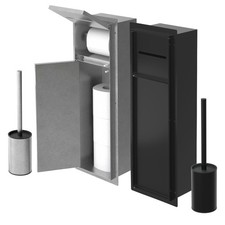 WC-Modul Unterputz Edelstahl Einbauschrank befliesbar 200x600 mm mit Stauraum