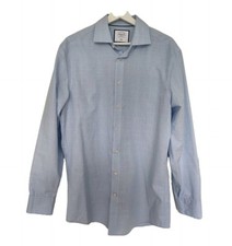 Charles Tyrwhitt Herren Hemd Blau Gemustert Gr. 41 L Slim Fit Non Iron 