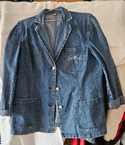 Jeansjacke mit strassmotiv - jeansjacke,