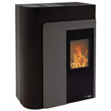 Haas+Sohn Pelletofen HSP 8 VOLTERRA II tief-schwarz/Front perl-grau 8,5 kW