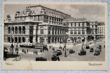 AK Wien, Staatsoper, Automobile, Straßenbahn, versandt 1938