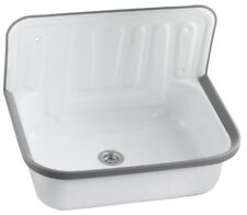 Ausgussbecken Stahl emailliert weiß für Keller Garten Waschküche 