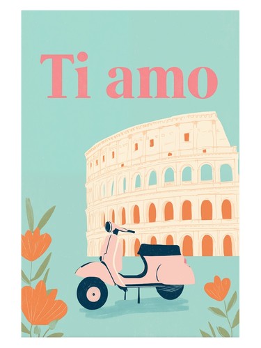 Römisches vespa retro poster - römisches, retro-poster