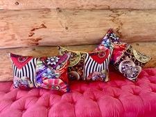 3 Kissen Set Dekokissen 45 x 30 cm Samt Satin Unikat handmade Atelier