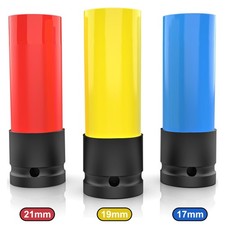 3-tlg Schlagschrauber 1/2" Nüsse Kraft Schoneinsätze Steckschlüssel 17/19/21mm