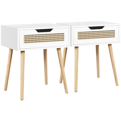 2er set rattan beistelltisch - set,