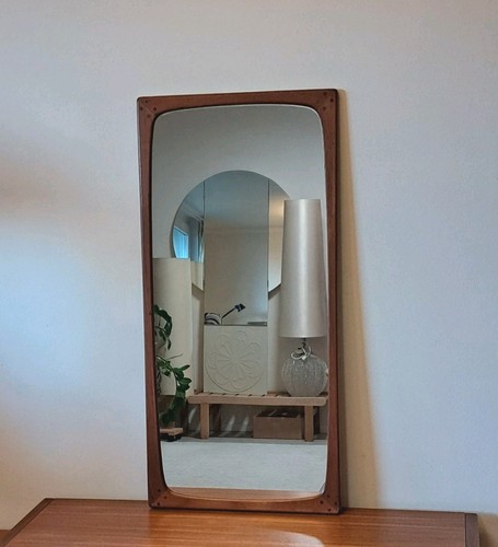 Vintage teak wall mirror - vintage,