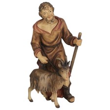 Hirt mit ziege krippenfigur - hirt,