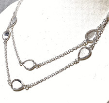 WEISSER TOPAS HANDGEFERTIGT 925 Sterlingsilber Schmuck ENDLOSKETTE