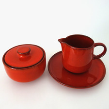 Melitta Heidelberg Ceracron Milch & Zuckerset Untertasse rot