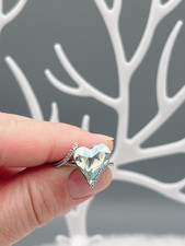 Herz Ring mit Swarovski® Kristall größenverstellbar Cocktail Ring Geschenk Neu