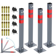 Absperrpfosten 1-5X Parkplatzsperre Stahl Parkpfosten 66cm Klappbar Poller Kette