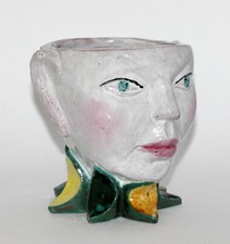 SELTENER ART DECO CACHEPOT EXPRESSIVER KERAMIK KOPF ÜBERTOPF WIEN UM 1920 WW ?