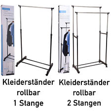 Kleiderständer auf Rollen 2 Größen Garderobenständer höhenverstellbar