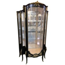 Q' Französische Vitrine im antiken Empire / Transition Stil des 20.JH. Bronze