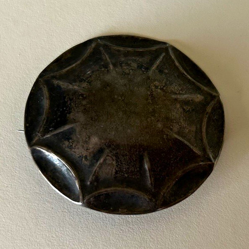 800er silber brosche runde - silber,