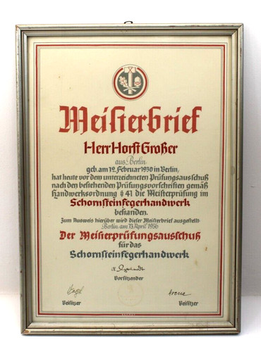 Alter meisterbrief d - alter, f.