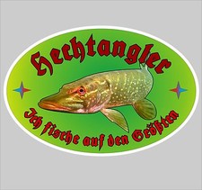 Hechtangeln Hecht Aufkleber 150 mm Angeln Angler Shirt im Shop
