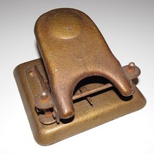 Alter Locher bronzefarbene Hammerschlag Optik s. Beschreibung (o6J)