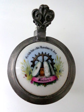 alter Bierkrug mit Zinndeckel, Zunftkrug Müller, 0,5 L um 1900