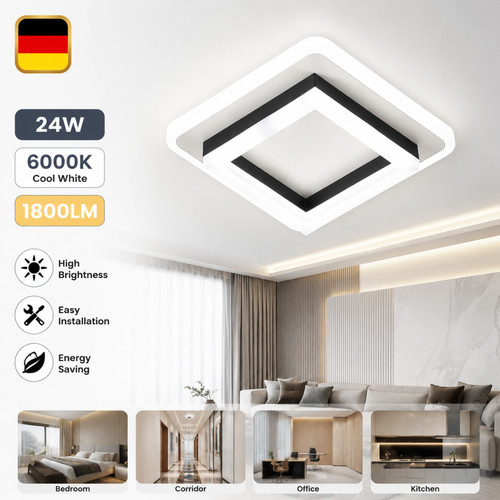 Led deckenleuchte 24w - led, eckig