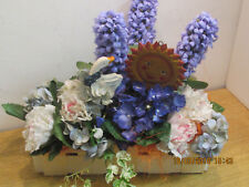 Spankorb voller Seidenblumen für Frühjahr, Sommer und Herbst  ganzjährig 