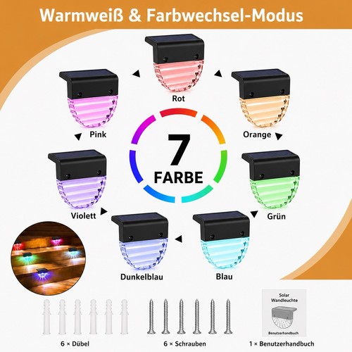 Solar led gartenleuchte 6er - led,