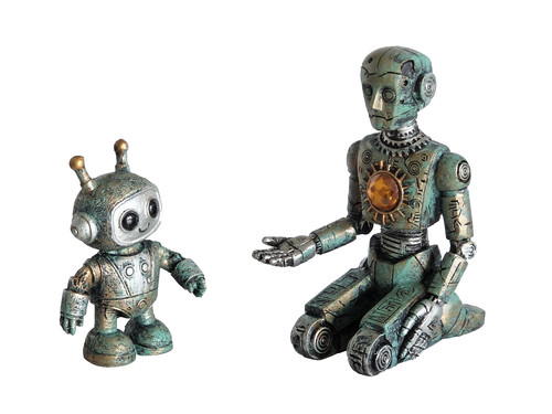 Robot family father and son - father,