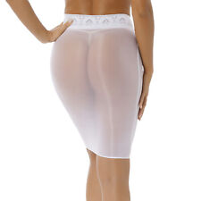 DE Damen Minirock Bodycon Transparent Rock Kurz Bleistiftrock Stretch Unterrock 