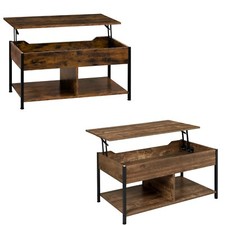 Couchtisch höhenverstellbar Kaffeetisch mit verstecktem Stauraum #3563