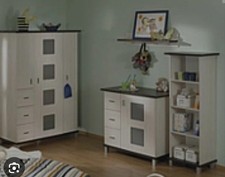 Paidi Kinderzimmer 5 tlg. , Arne 3trg. Schrank Kommode Regal Wandbord Wickelaufl